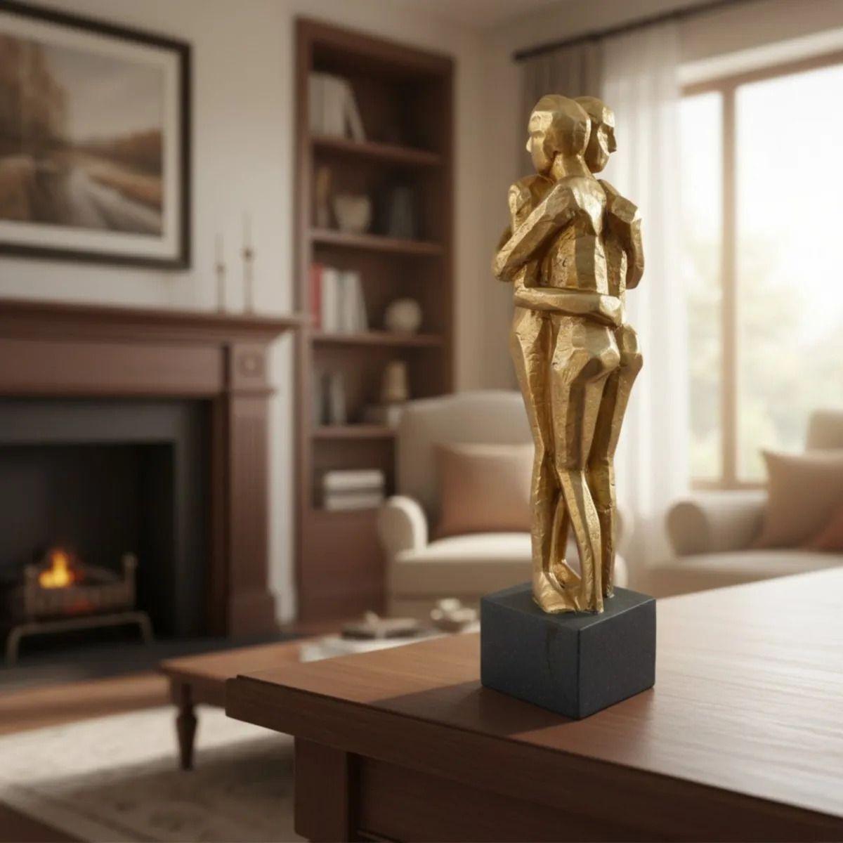 ​Escultura Decorativa Eterno Abrazo Arte Conexión Humana AJ-4