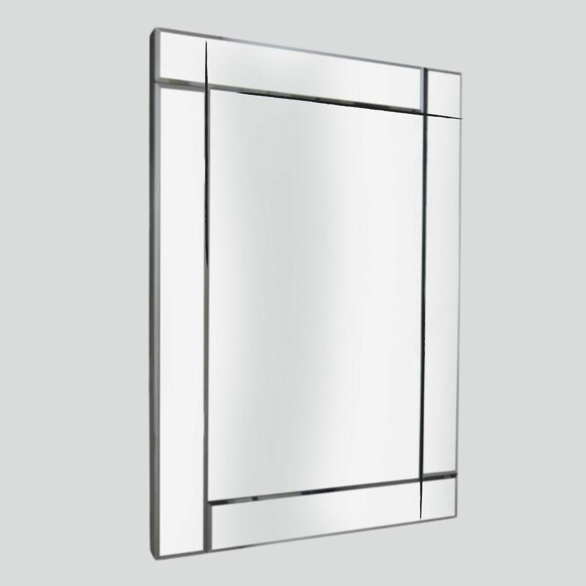 Espejo Decorativo Pared Marco Cortado 60x90 cm Jhn-7