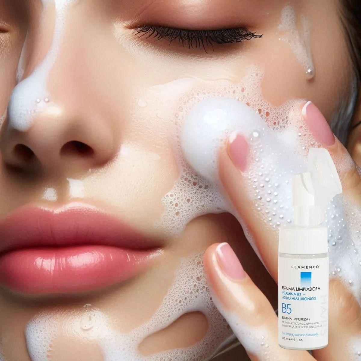 ESPUMA LIMPIADORA FACIAL VITAMINA B5 + ACIDO HIALURONICO LAU-2