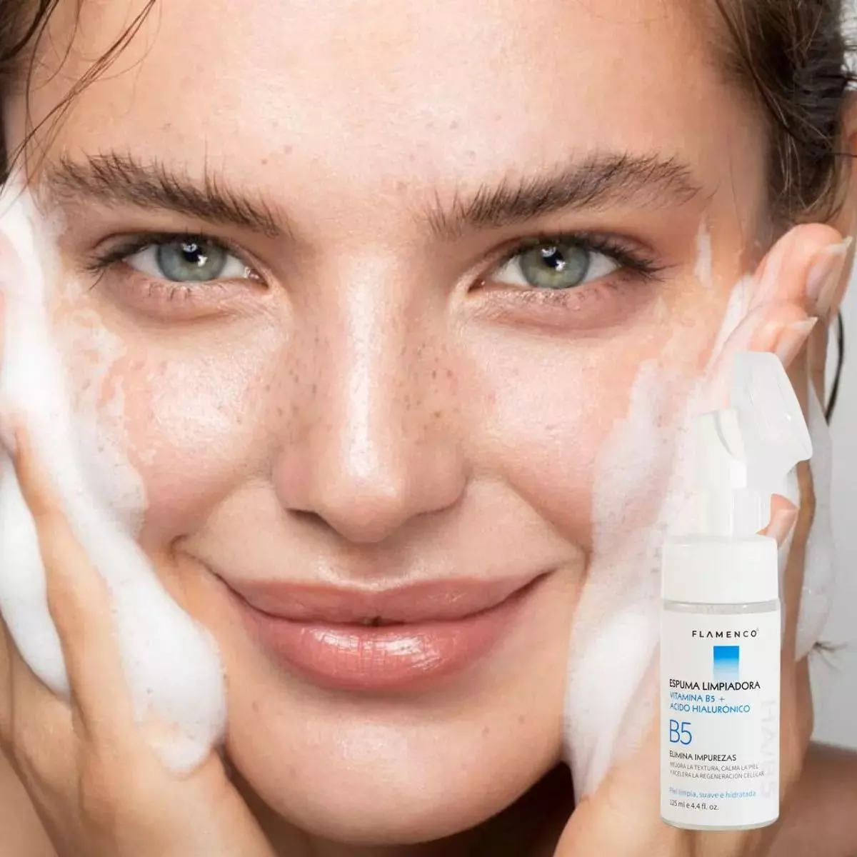 ESPUMA LIMPIADORA FACIAL VITAMINA B5 + ACIDO HIALURONICO LAU-5