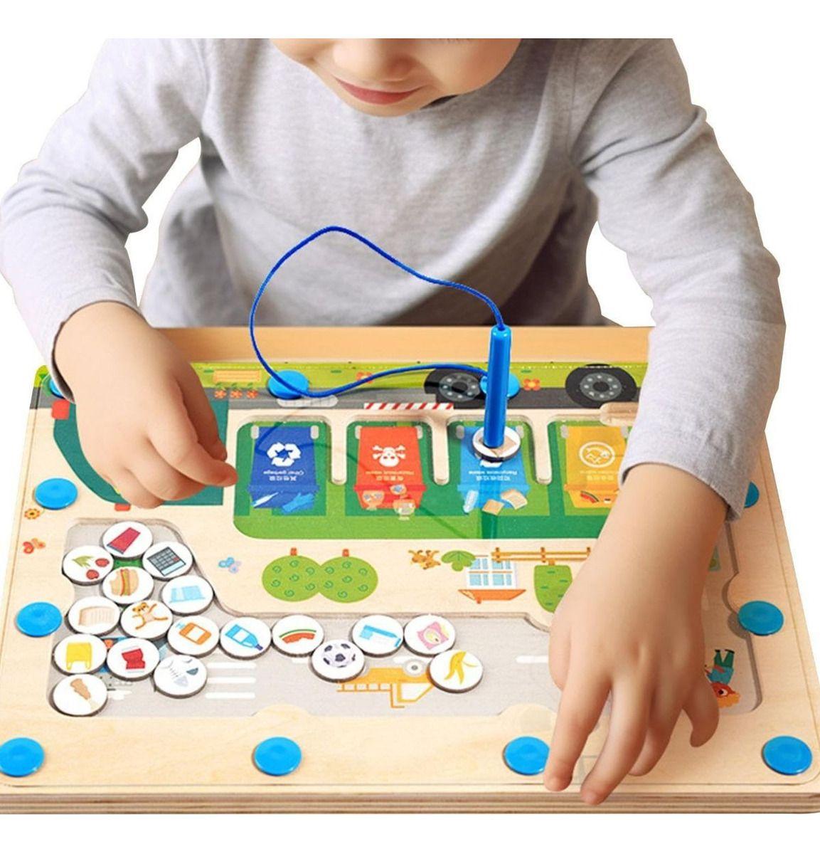 JUGUETE ROMPECABEZAS  DE MONTESSORI LABERINTO MAGNETICO LAU-9
