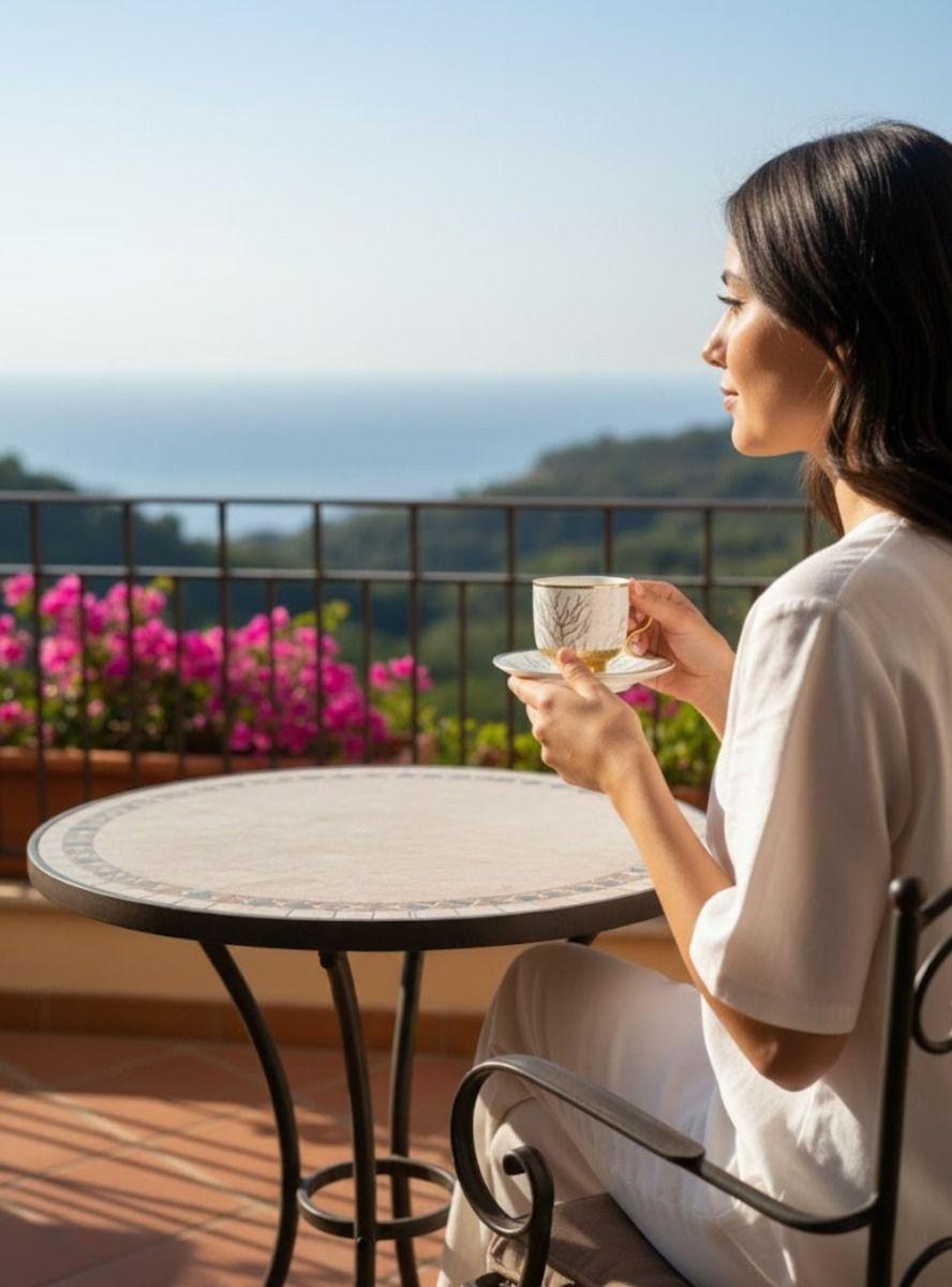 Juego Vajilla Tazas Platillos Gourmet Grabados Botánicos Jhn-3