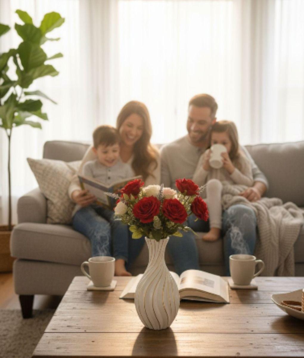 Florero Decorativo Jarrón Escultural Diseño Remolino Jhn-3