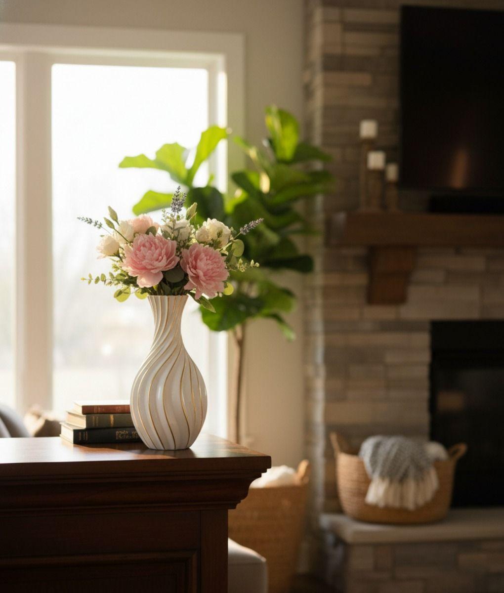 Florero Decorativo Jarrón Escultural Diseño Remolino Jhn-8