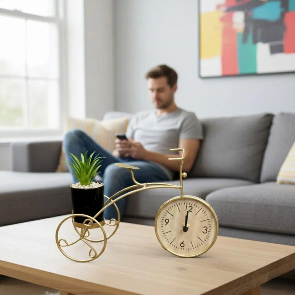Reloj Decorativo Mesa Estilo Bicicleta Adorno Vintage Jhn-3