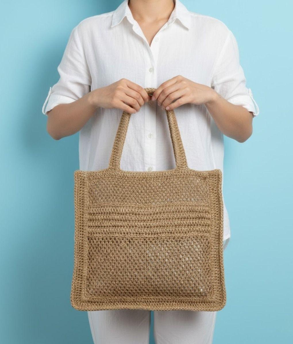 Cartera Bolso Mano Patrón Calado Estilo Atemporal Jhn-4