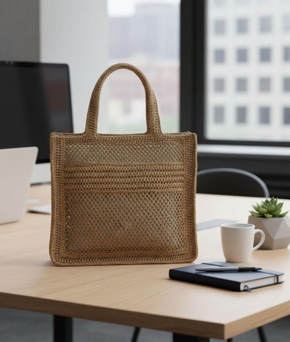 Cartera Bolso Mano Patrón Calado Estilo Atemporal Jhn-5