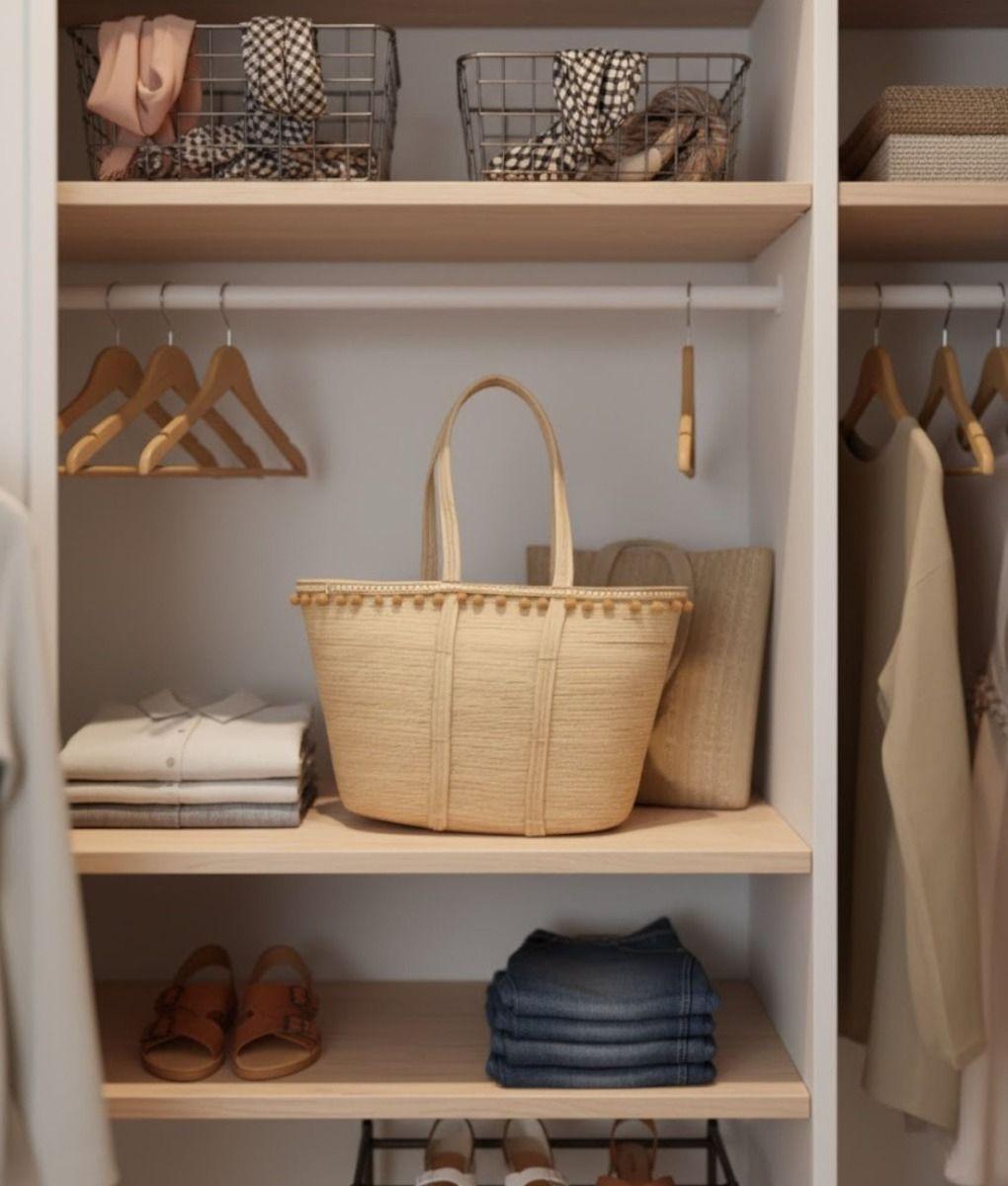 Cartera Moderna Bolso Casual Pompones Asas Largas Jhn-6