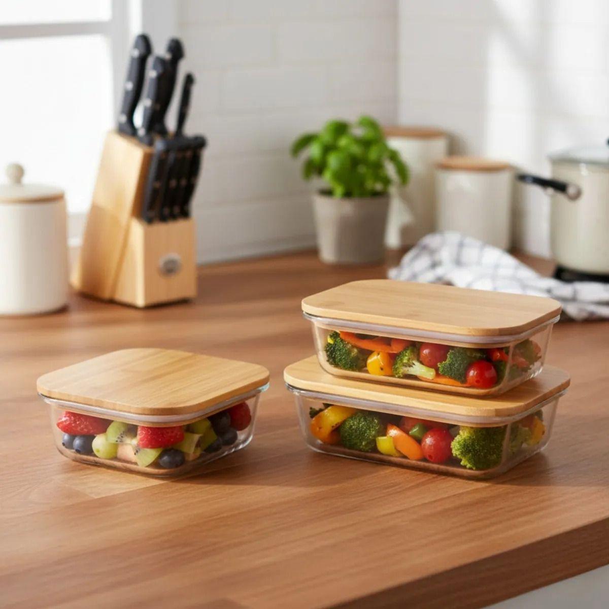 Juego 3 Contenedor Organizador Frescura Cocina Moderna Jhn-6