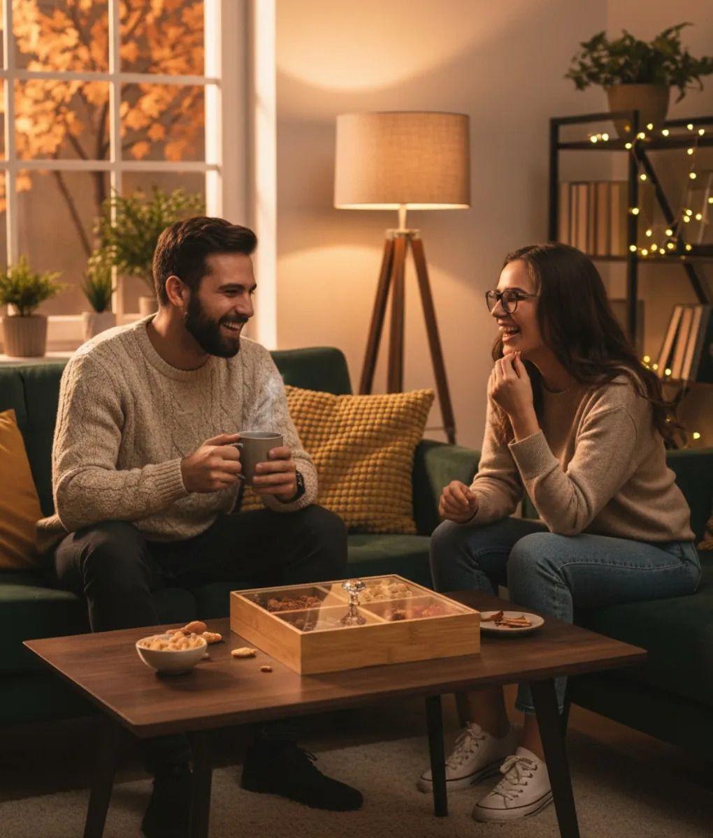 Caja Decorativa Organizadora Cuadrada Divisiones Tapa Jhn-3