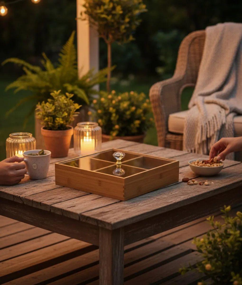 Caja Decorativa Organizadora Cuadrada Divisiones Tapa Jhn-5