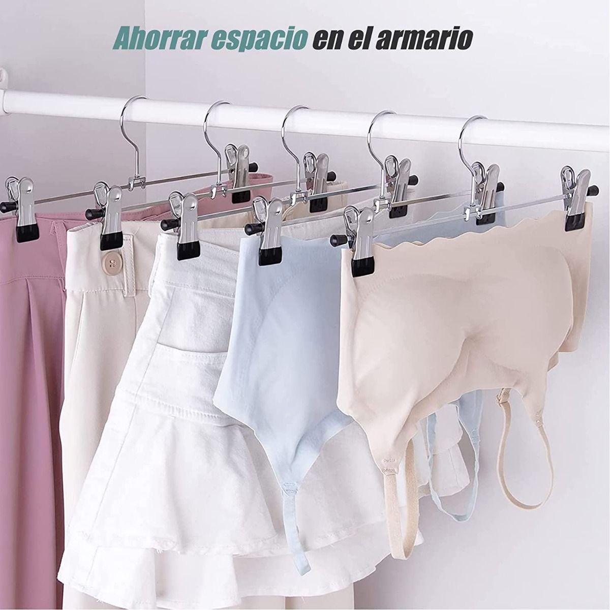 Kit 10 Unid Clip Falda Pantalones Perchas Cinturones Jhn-6