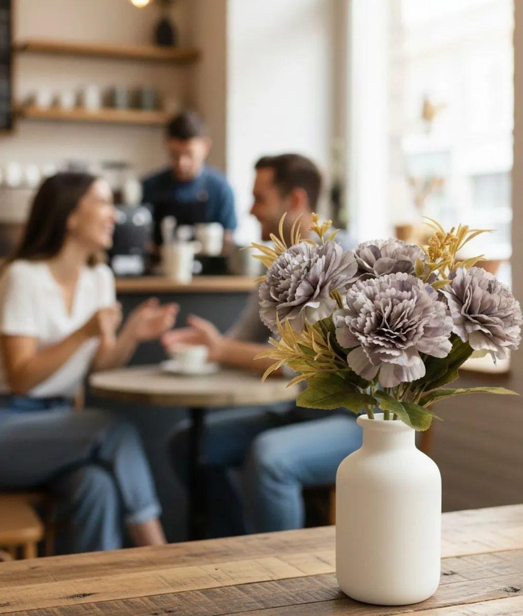 Set 4 Flores Artificiales Ramo Claveles Elementos Secos Jhn-2