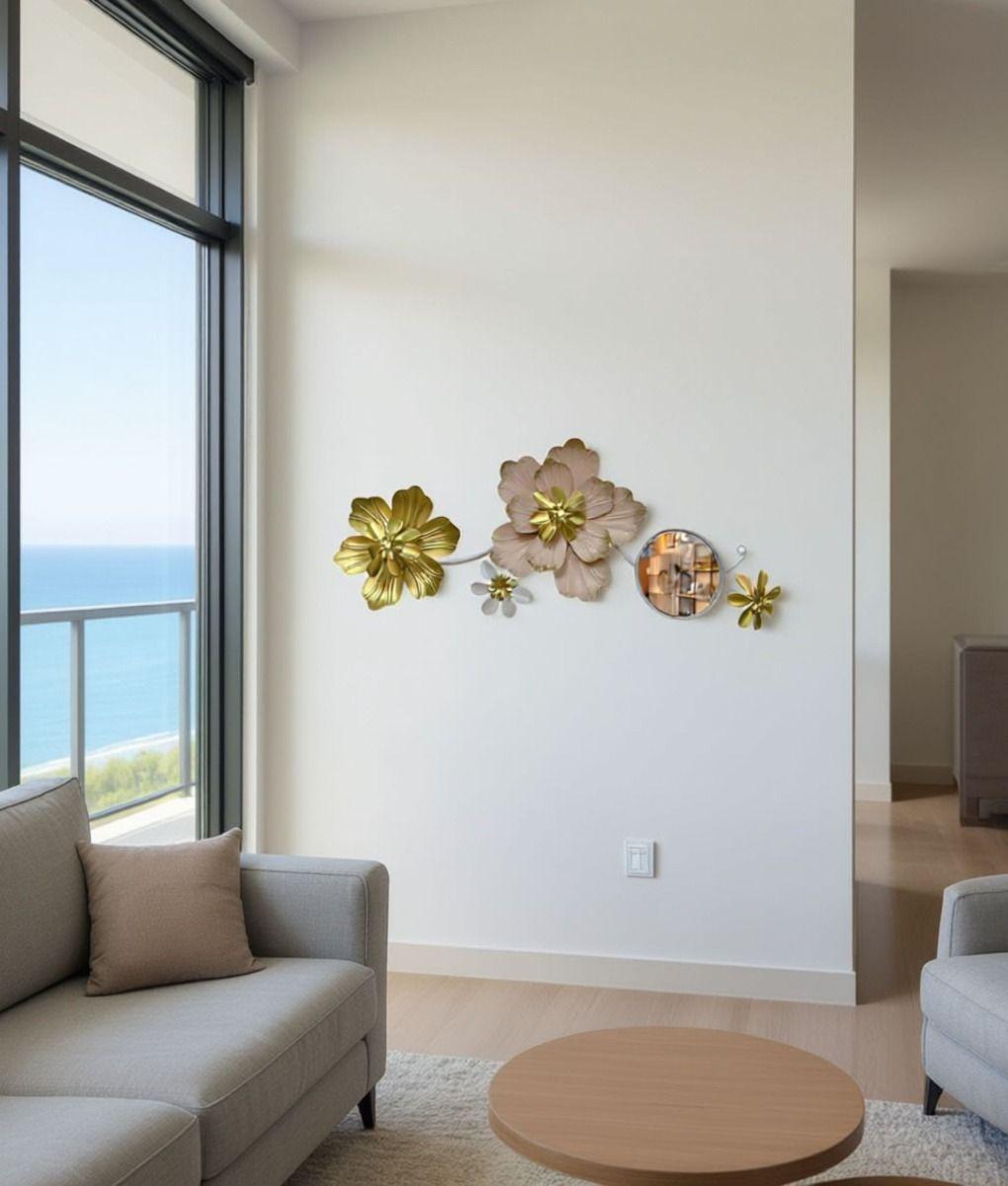 Espejo Decorativo Pared Adorno Versátil Flores Hogar Jhn-5