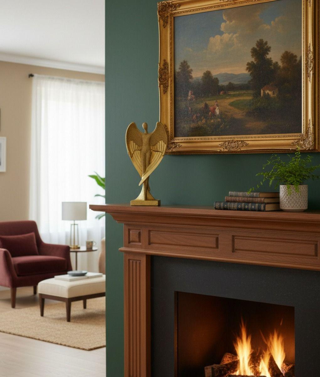 Estatua Decorativa Figura Ángel Alas Desplegadas Adorno Jhn-5