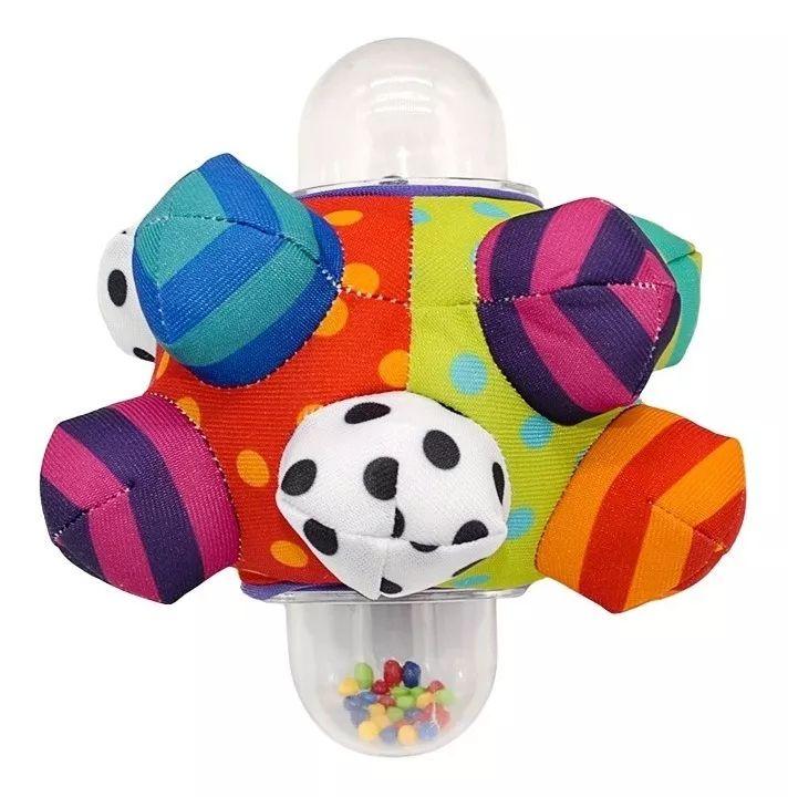 SONAJERO SENSORIAL JUGUETE COLORIDO PELOTA PELUCHE BEBE LAU-0