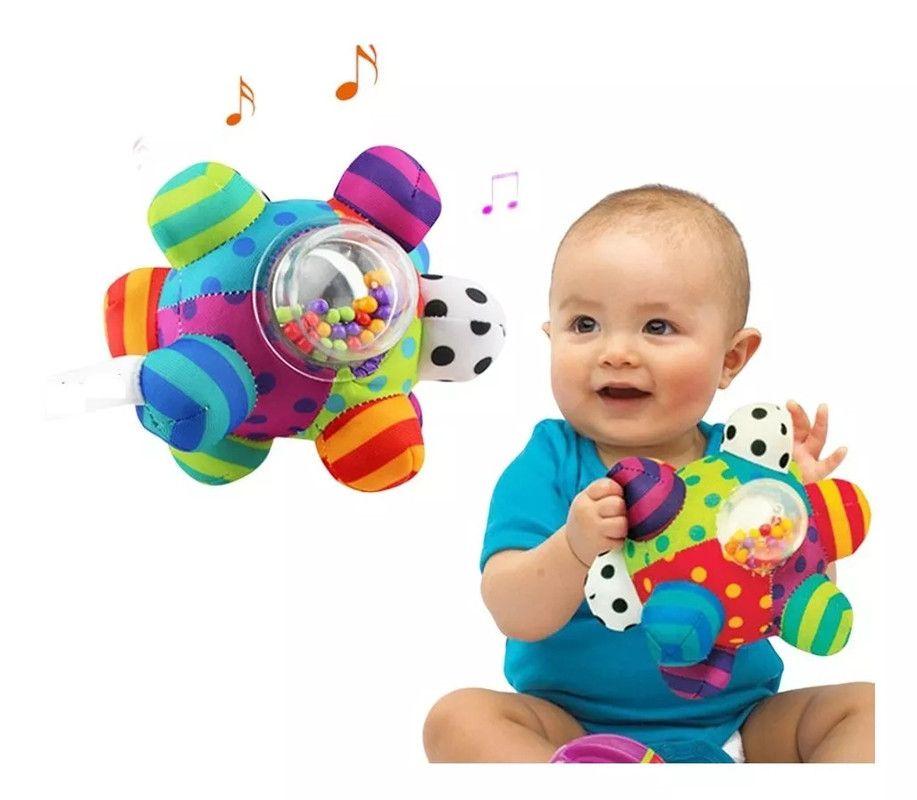 SONAJERO SENSORIAL JUGUETE COLORIDO PELOTA PELUCHE BEBE LAU-7