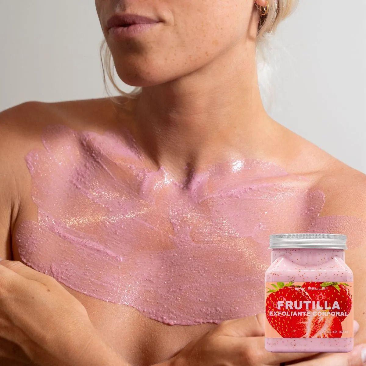 SET 2 EXFOLIANTES CORPORALES FRUTILLA PIEL SUAVE FRECA LAU-5