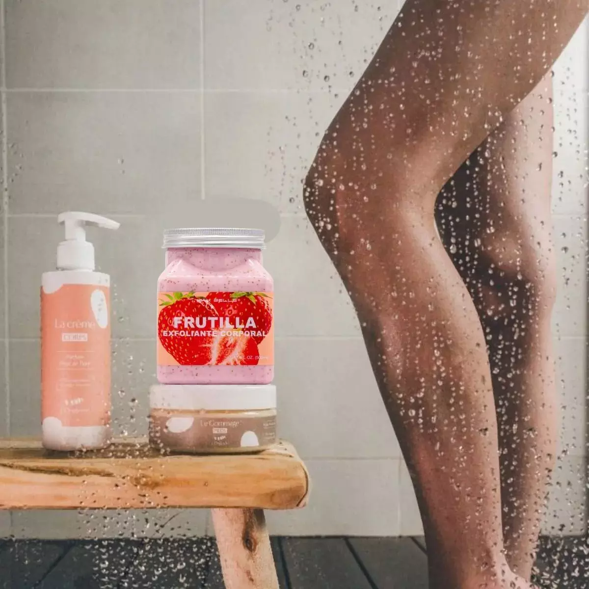 SET 2 EXFOLIANTES CORPORALES FRUTILLA PIEL SUAVE FRECA LAU-8