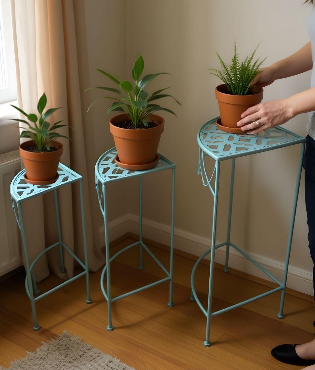 Set 3 Mesa Auxiliar Decorativa Esquina Multifuncional Jhn-2