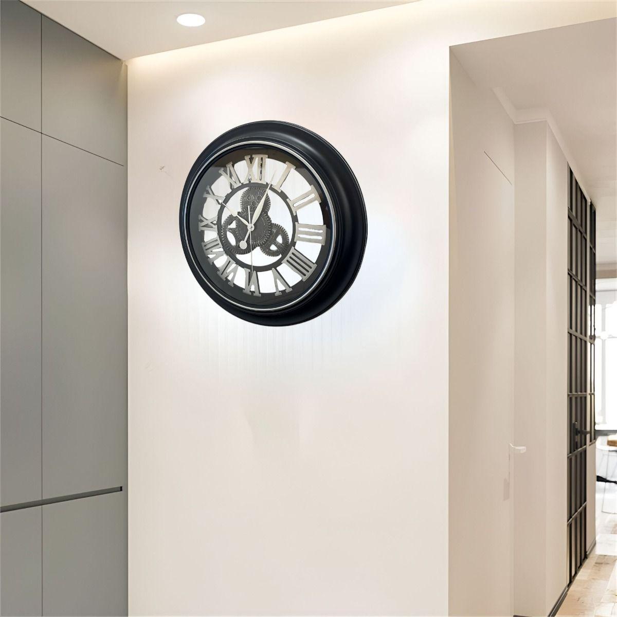 Reloj Pared Grande Madera Campestre Vintage 3D Jhn-2