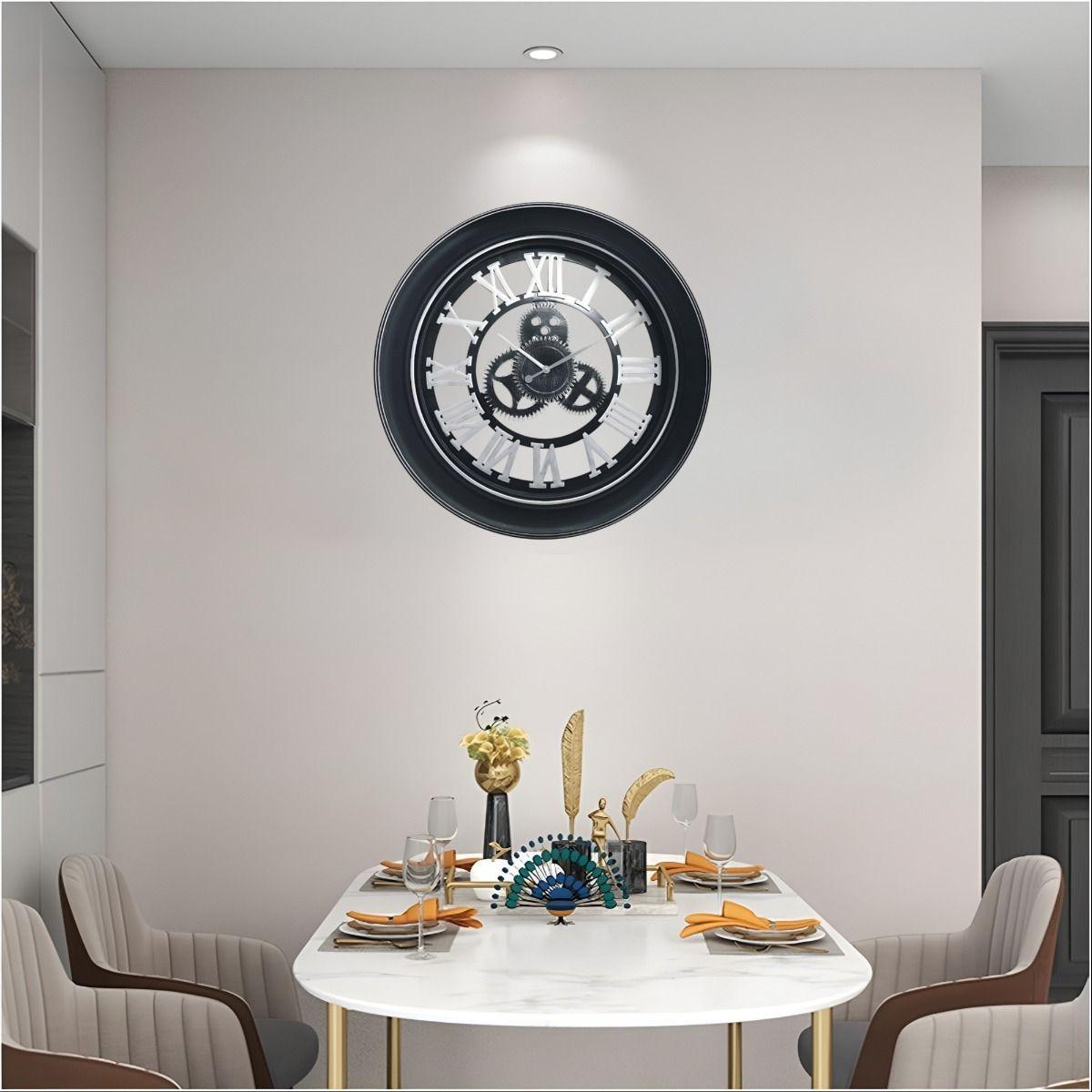 Reloj Pared Grande Madera Campestre Vintage 3D Jhn-4