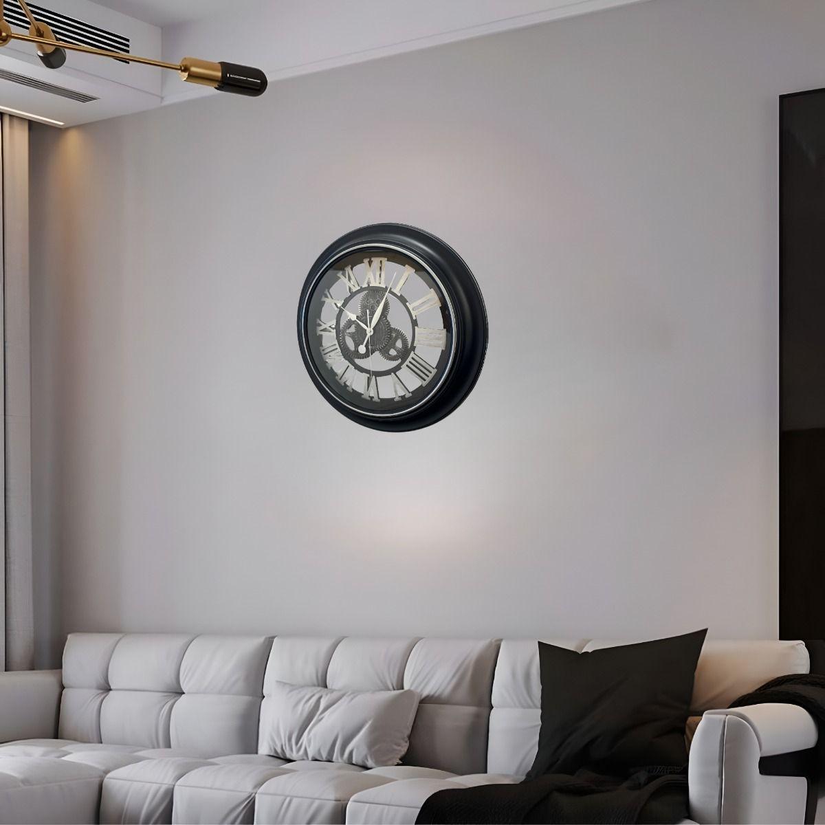 Reloj Pared Grande Madera Campestre Vintage 3D Jhn-7
