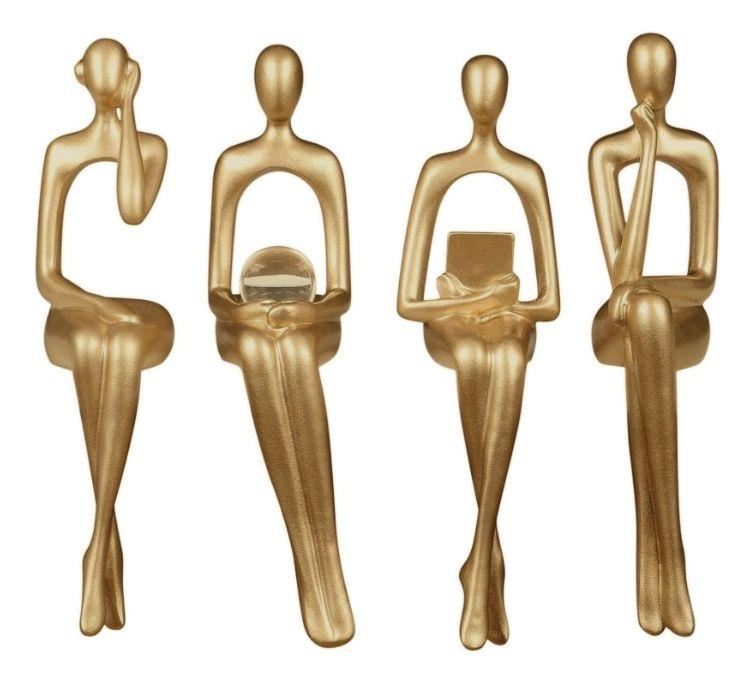 Figuras Abstractas Estatuas Adorno Estantería 4 Piezas Jhn-0
