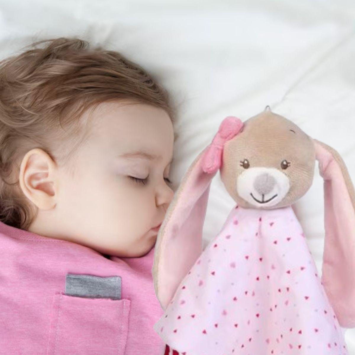 TOALLA MANTA DE APEGO TRANQUILIZANTE CON PELUCHE BEBE LAU-5
