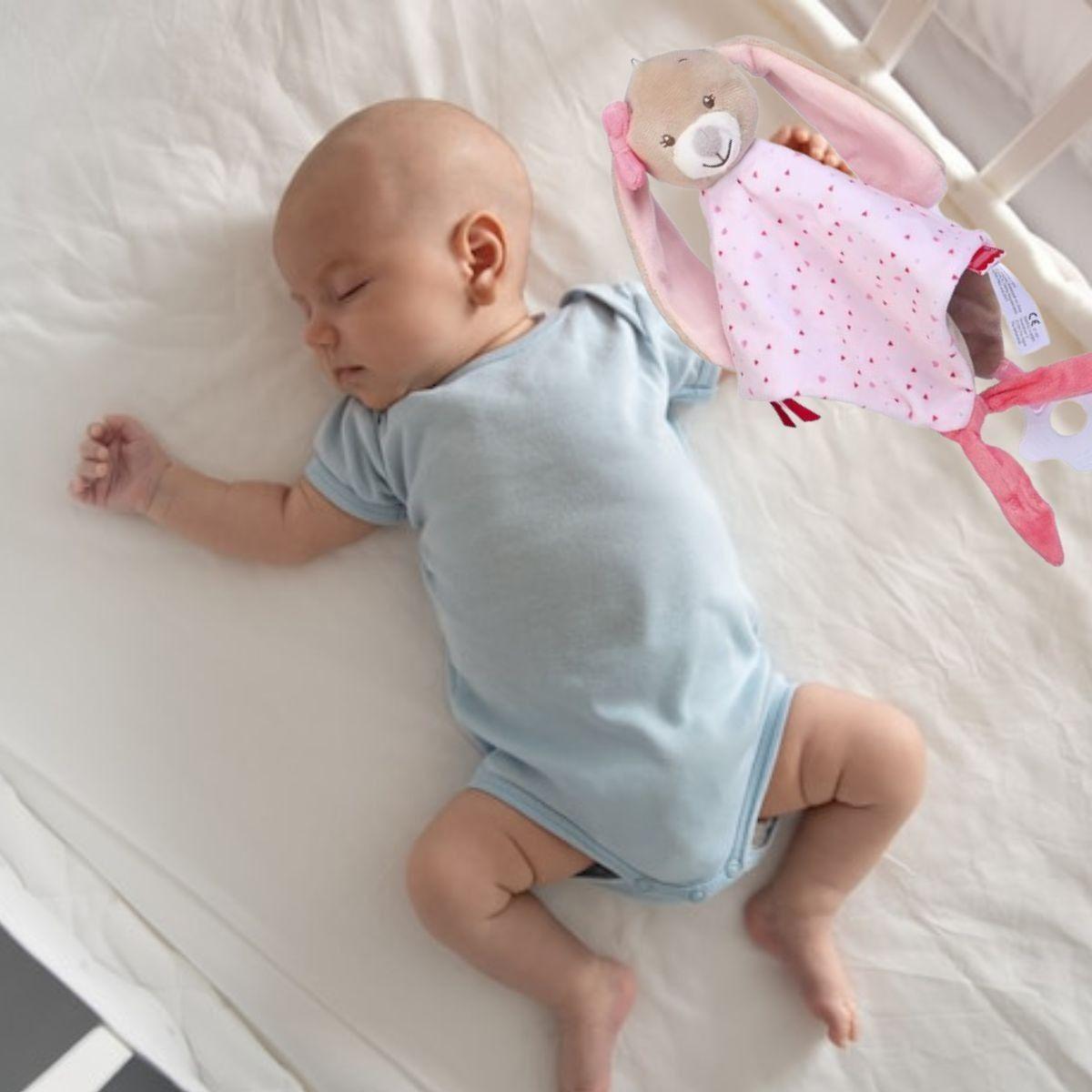 TOALLA MANTA DE APEGO TRANQUILIZANTE CON PELUCHE BEBE LAU-8