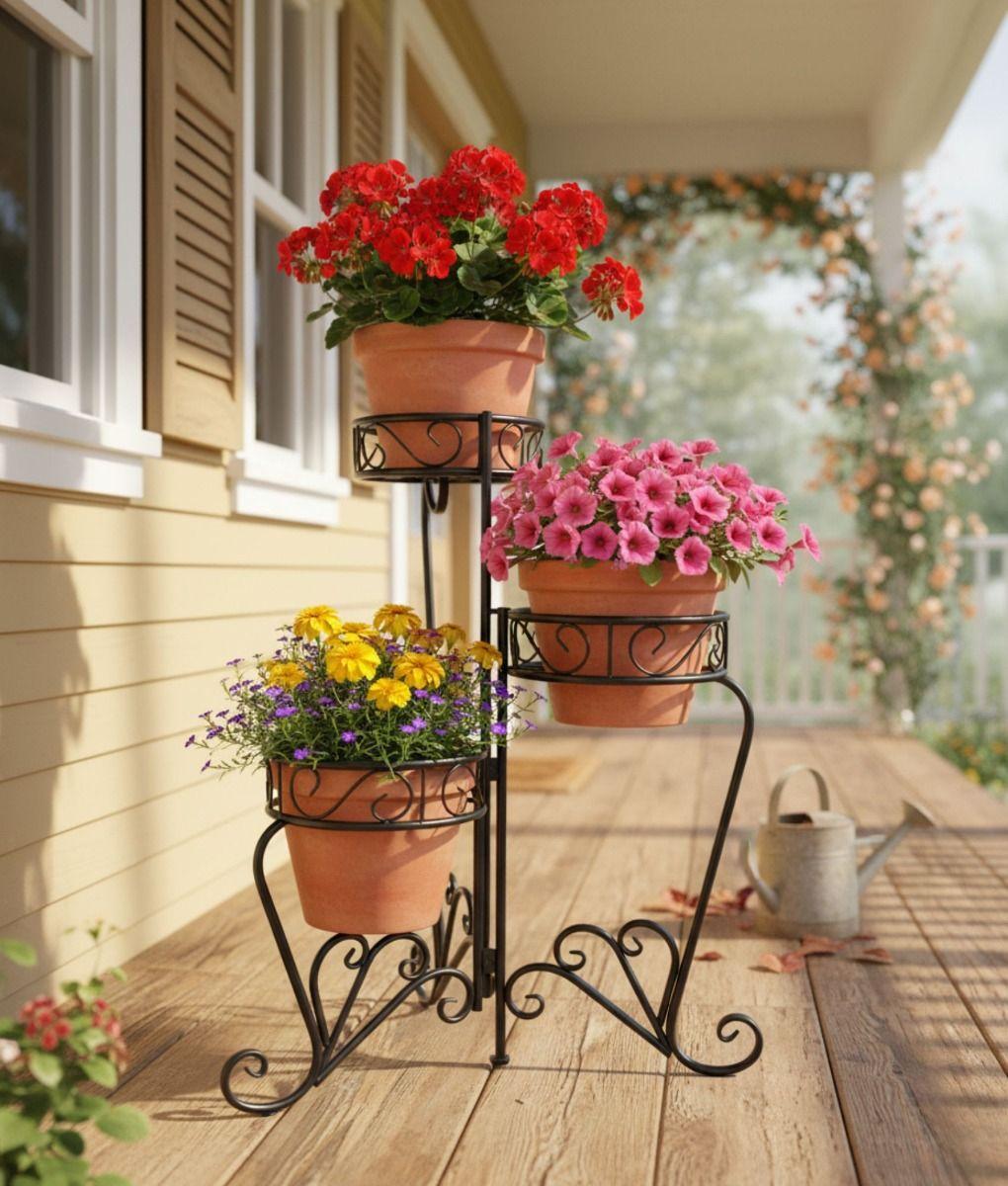 Porta Maceta Decorativo Soporte Plantas 3 Niveles Jhn-3