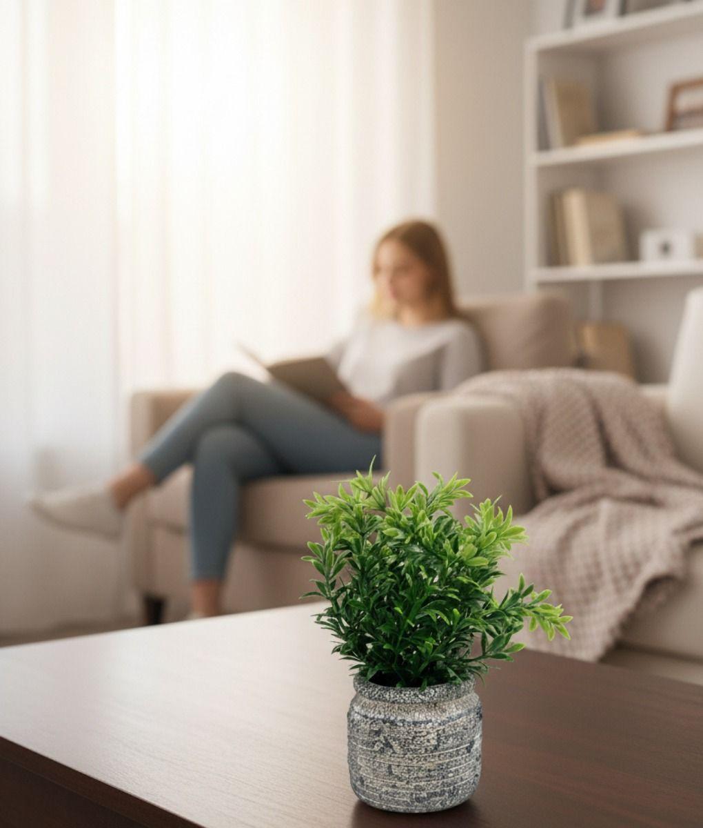 Set 2 Plantas Artificiales Arbusto Follaje Rústico Jhn-3