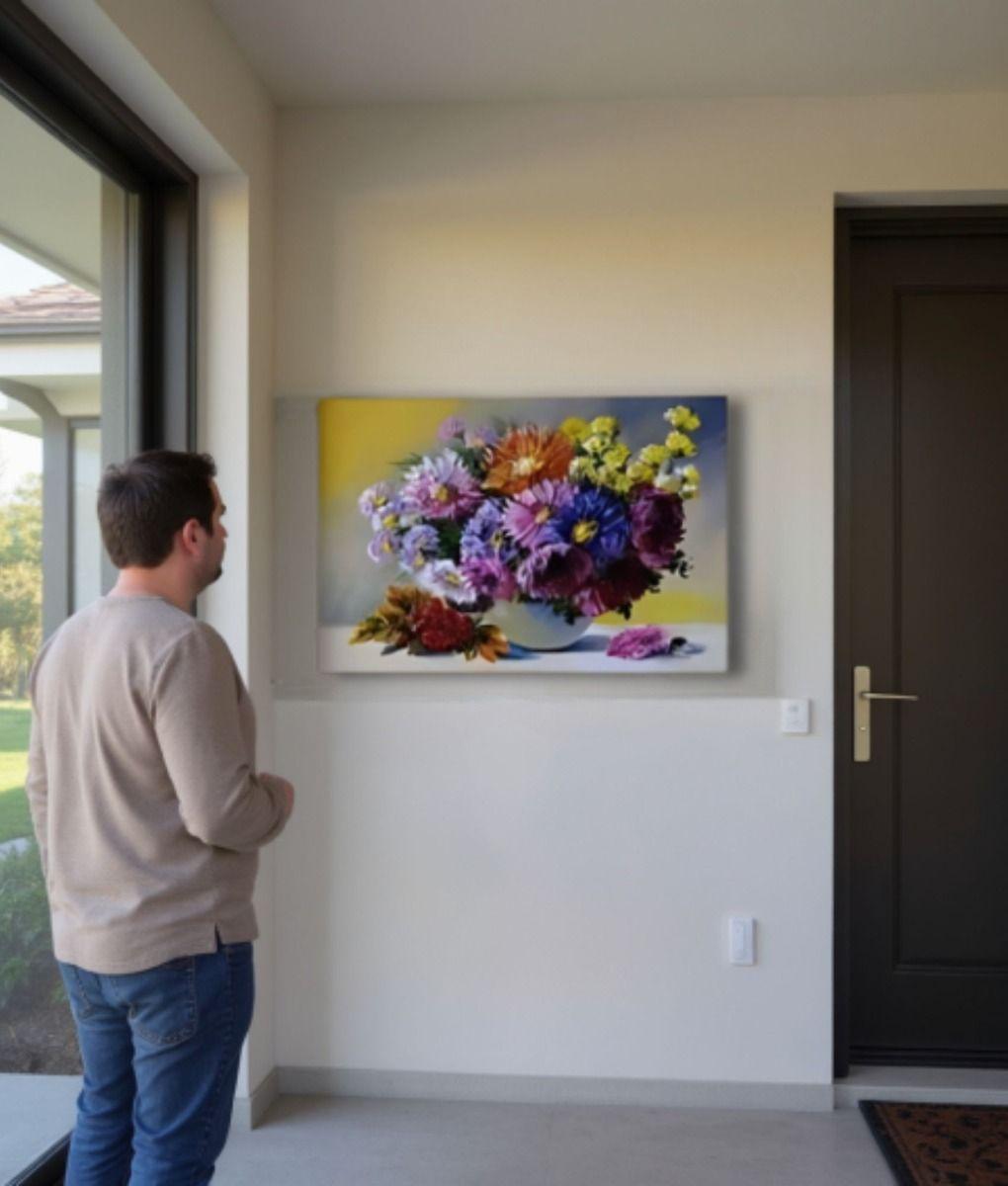 Cuadro Decorativo Arreglo Floral Equilibrio Hogar Jhn-3