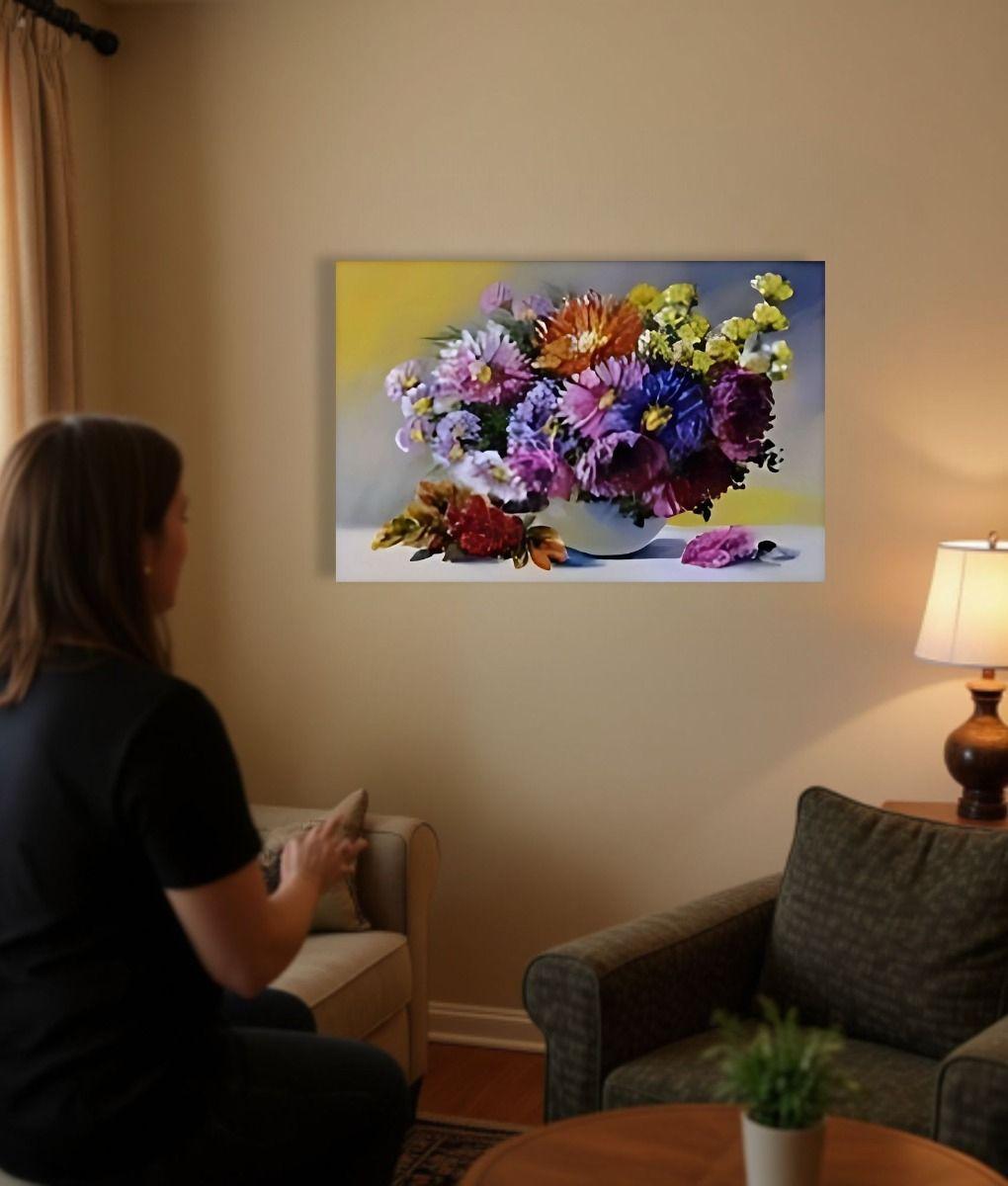 Cuadro Decorativo Arreglo Floral Equilibrio Hogar Jhn-4