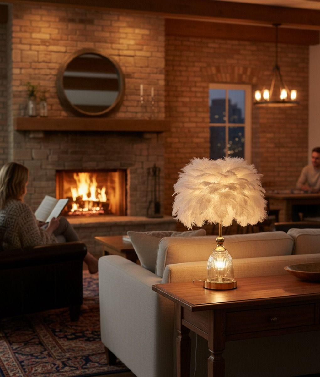 Lámpara Mesa Decorativa Pantalla Textura Etérea LED Jhn-3