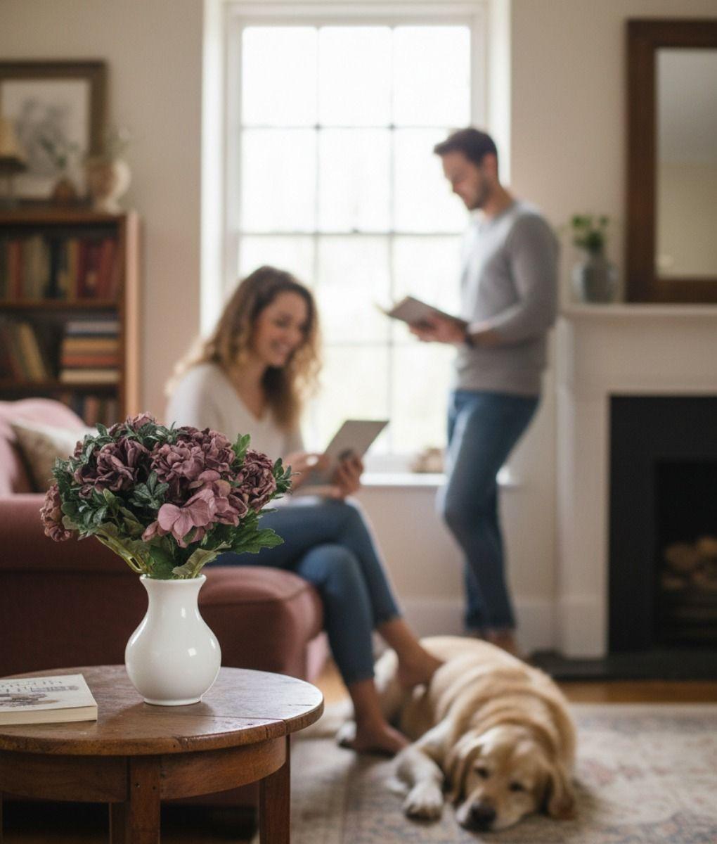 Set 4 Ramo Flores Artificiales Decoración Hogar Adorno Jhn-4