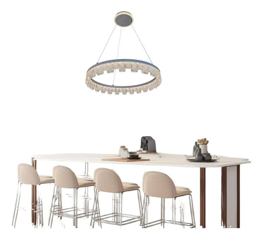 Lámpara Colgante Techo Anillo Cristal Lujo Moderno ALJ-1