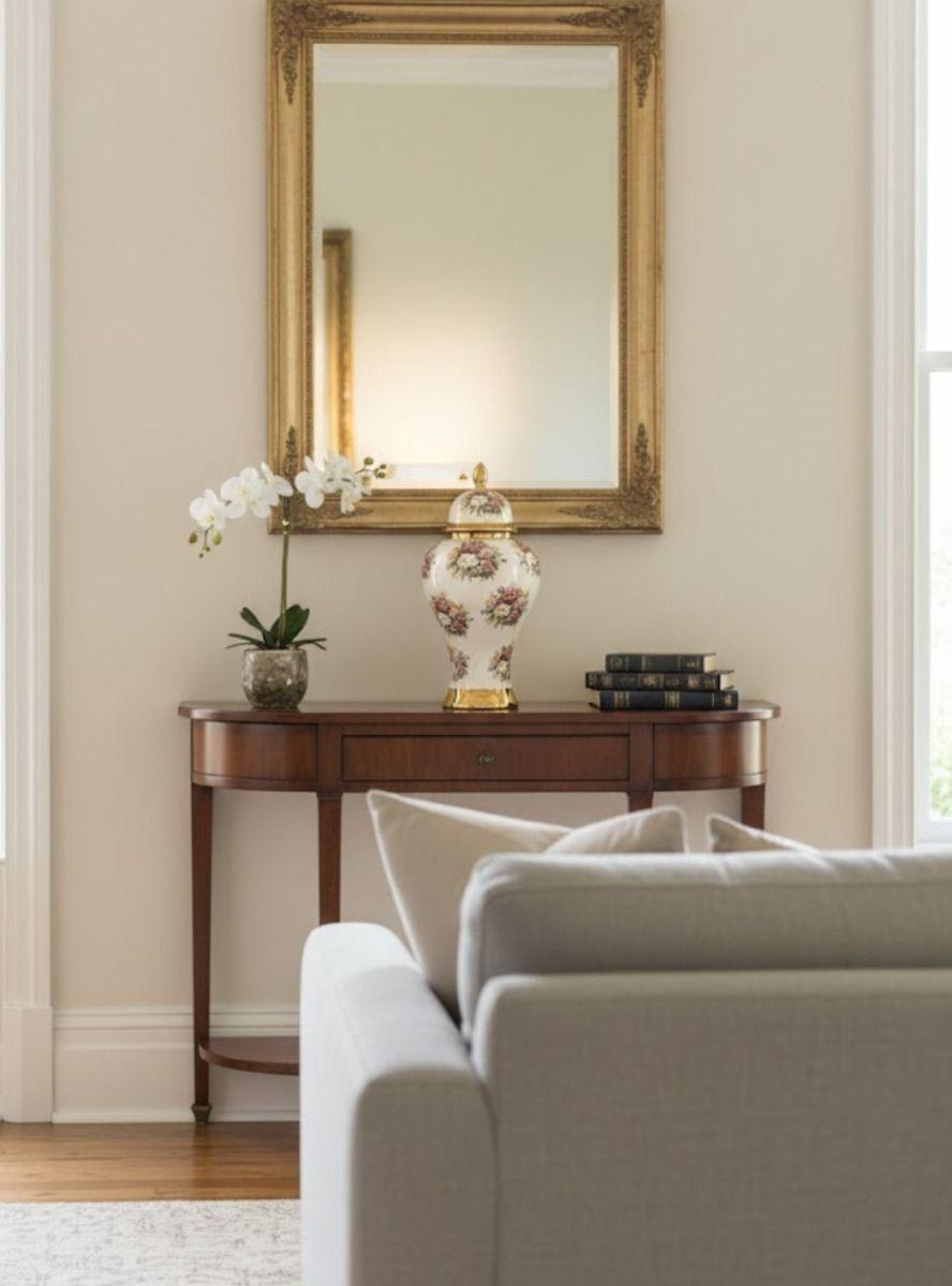 Potiche Decorativo Jarrón Diseño Motivos Florales Adorno Jhn-6