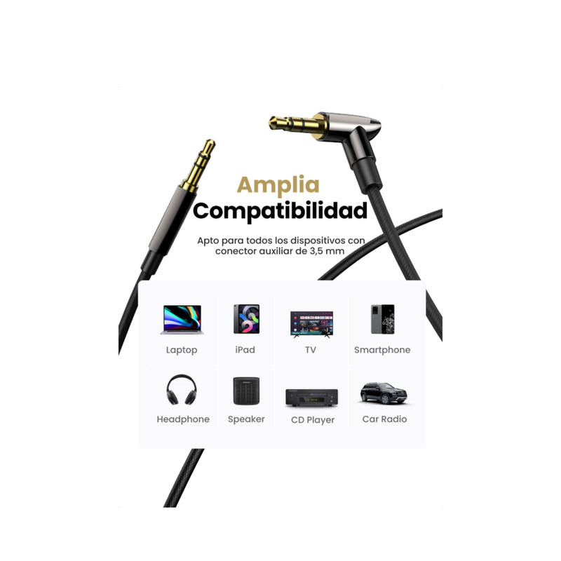 Set 5 Cable Auxiliar Tv Equipo Musica Telefonos Mp3 Lau-2