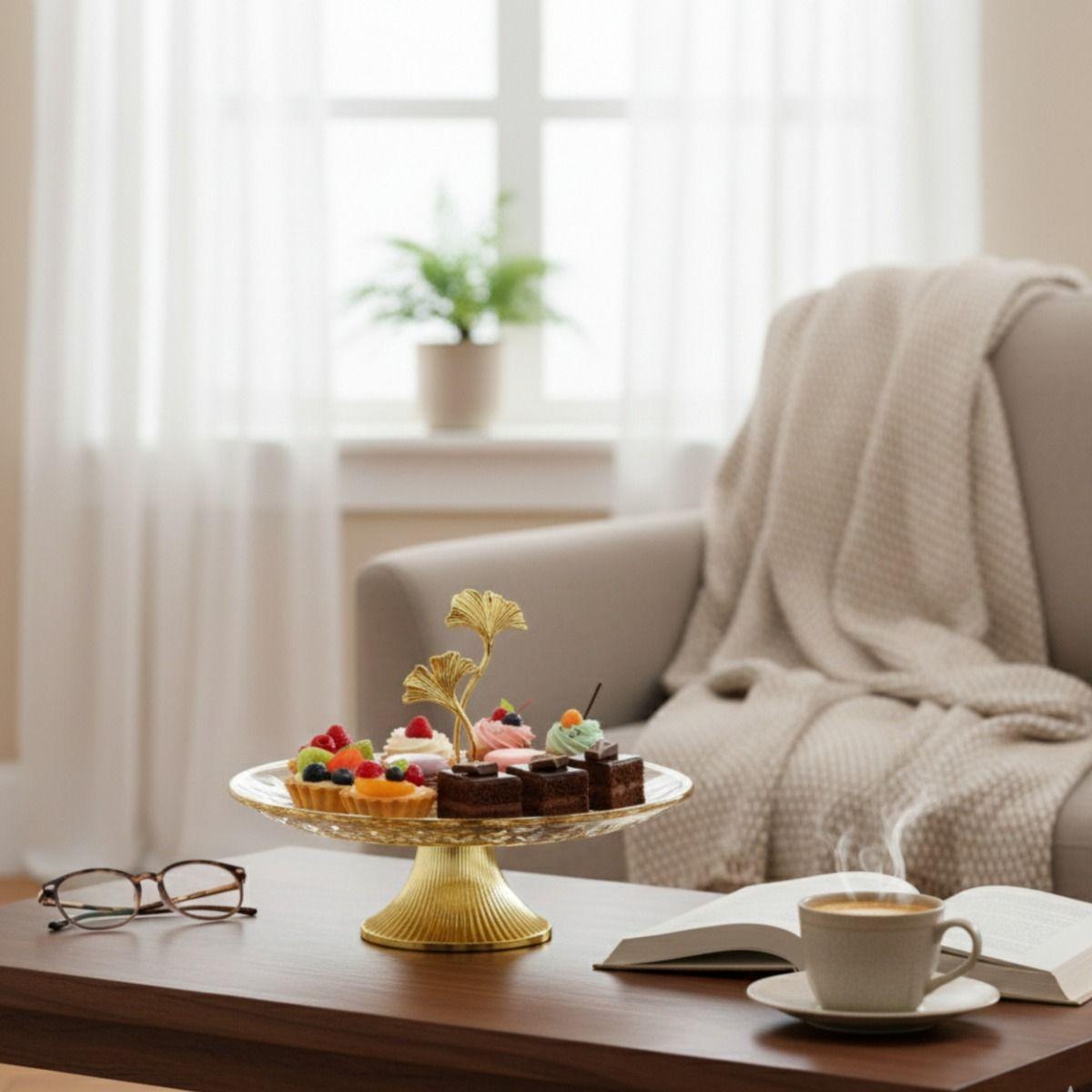 Centro Mesa Decorativo Diseño Artístico Plato Pedestal Jhn-7