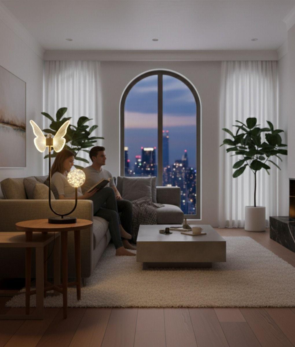 Lámpara Mesa Mariposa Luminosa Decorativa Adorno LED Jhn-2