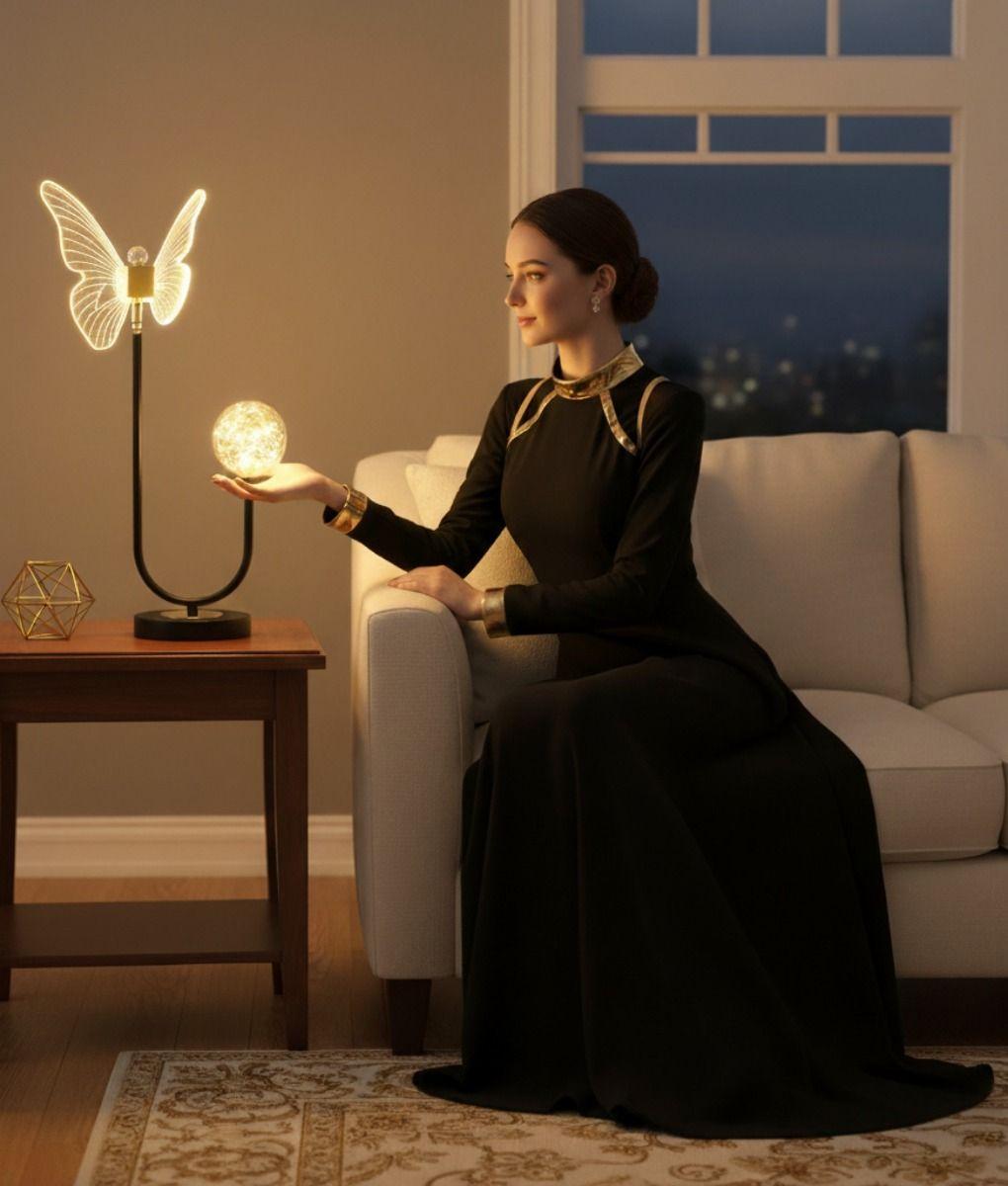 Lámpara Mesa Mariposa Luminosa Decorativa Adorno LED Jhn-3