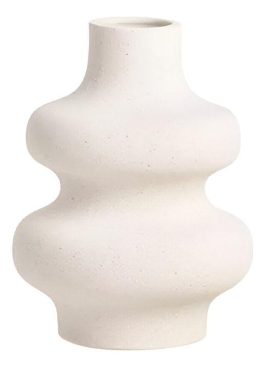 Jarrón Ondulado Moderno Flores Minimalista 15cm Jhn-1