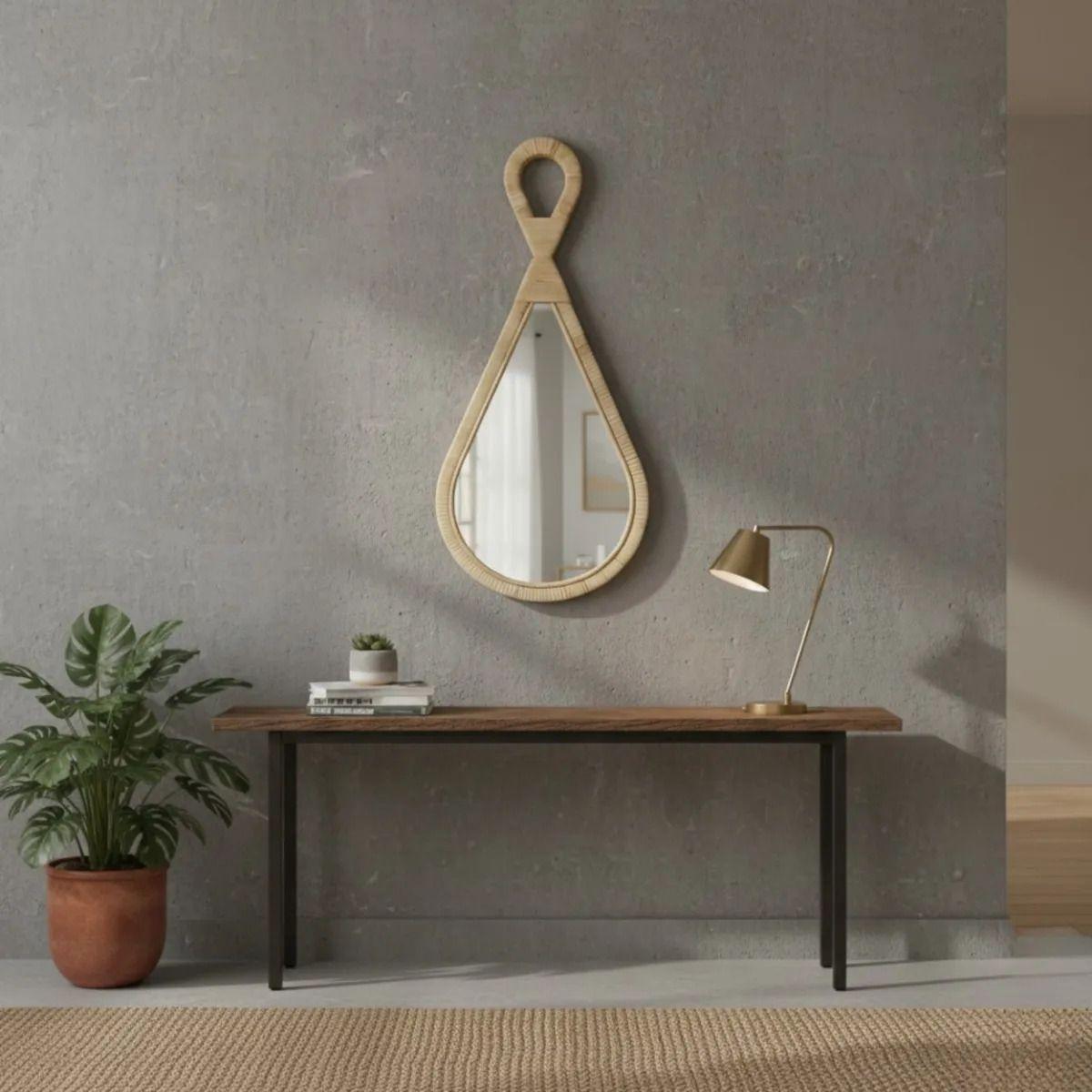 Espejo Decorativo Pared Diseño Gota Estilo Boho Chic Jhn-6