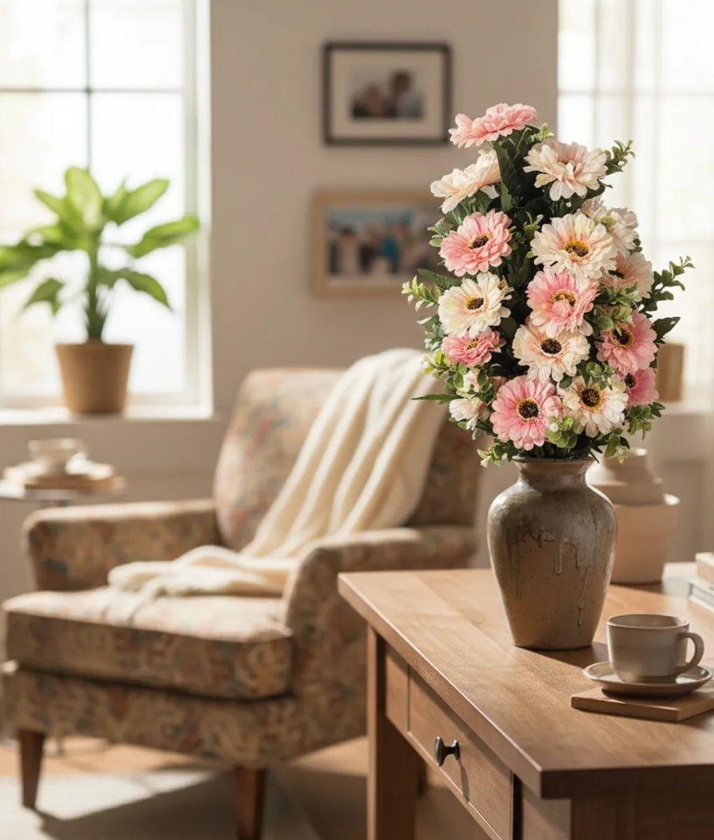 Ramo Flores Artificiales Diseño Margarita Clásica Jhn-5