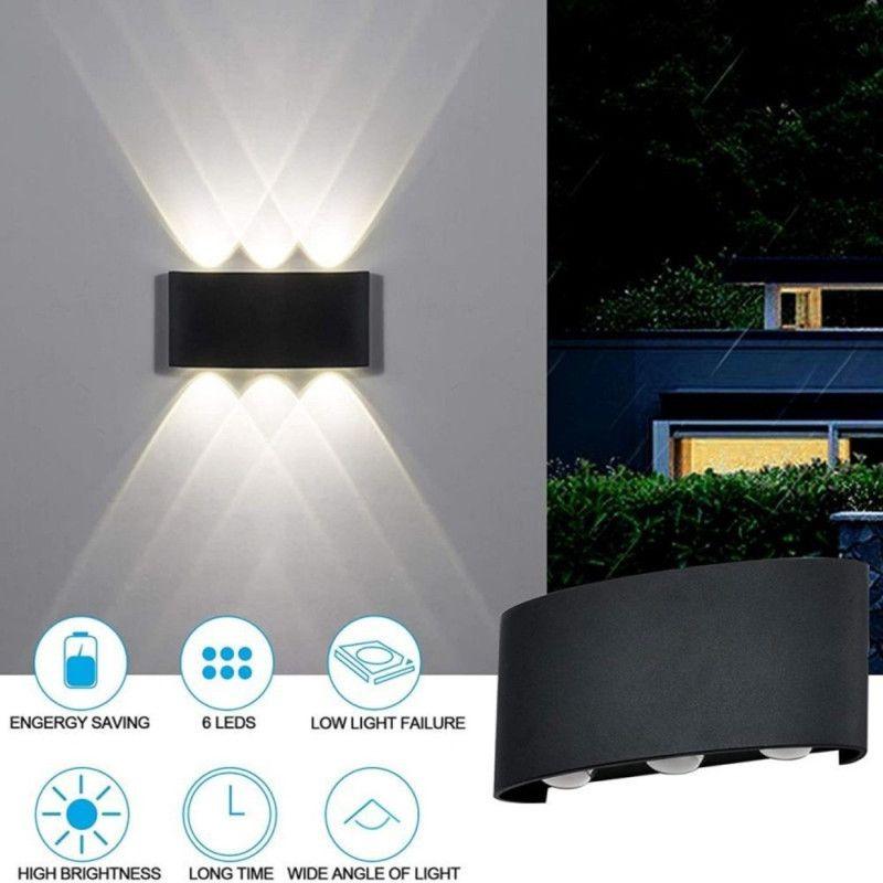 Aplique Negro Luz Calida Lineal Triple Aluminio 6W Lau-0