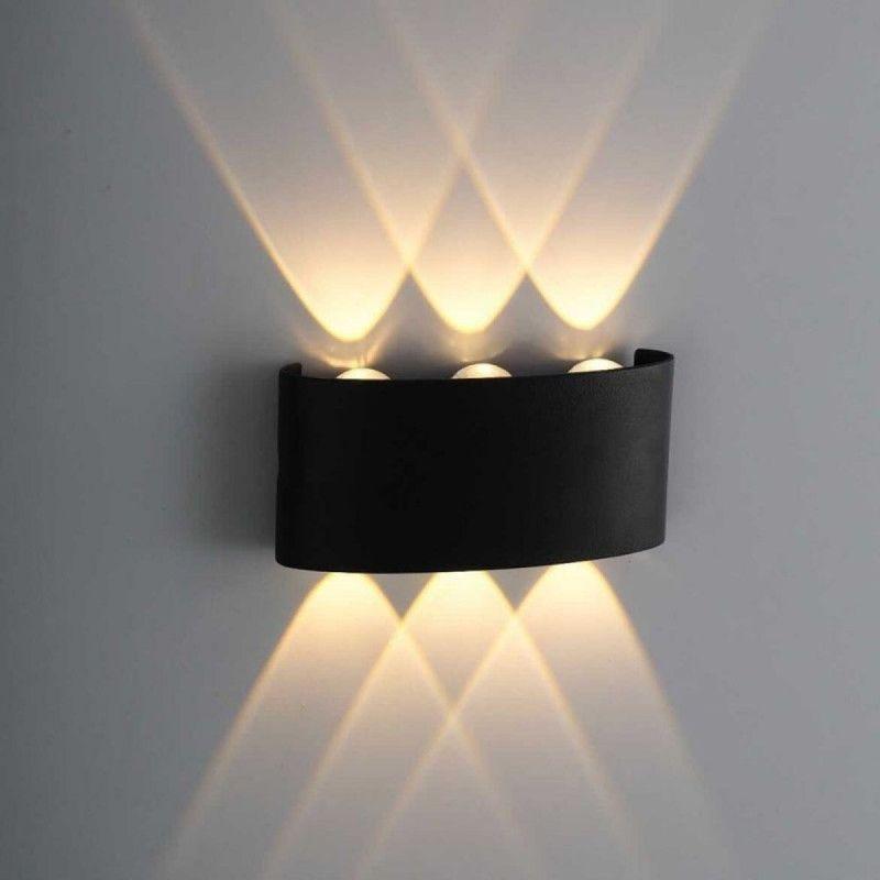 Aplique Negro Luz Calida Lineal Triple Aluminio 6W Lau-2