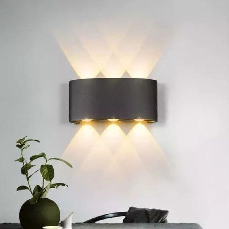 Aplique Negro Luz Calida Lineal Triple Aluminio 6W Lau-4
