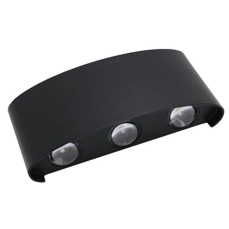 Aplique Negro Luz Calida Lineal Triple Aluminio 6W Lau-5