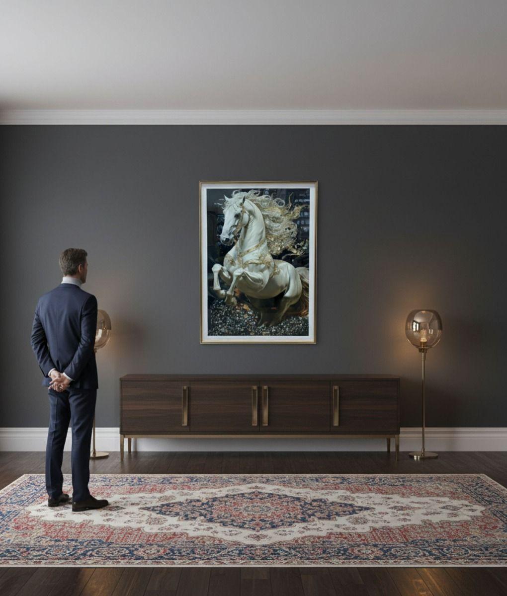 Cuadro Decorativo Escena Caballo Majestuoso Adorno Jhn-3